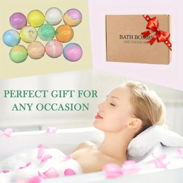 12pcs/set bath bombs, moisturizing scrub for dry skin, bath bombs with essential oil, sparkling bath bombs ideal for bubble and spa bath