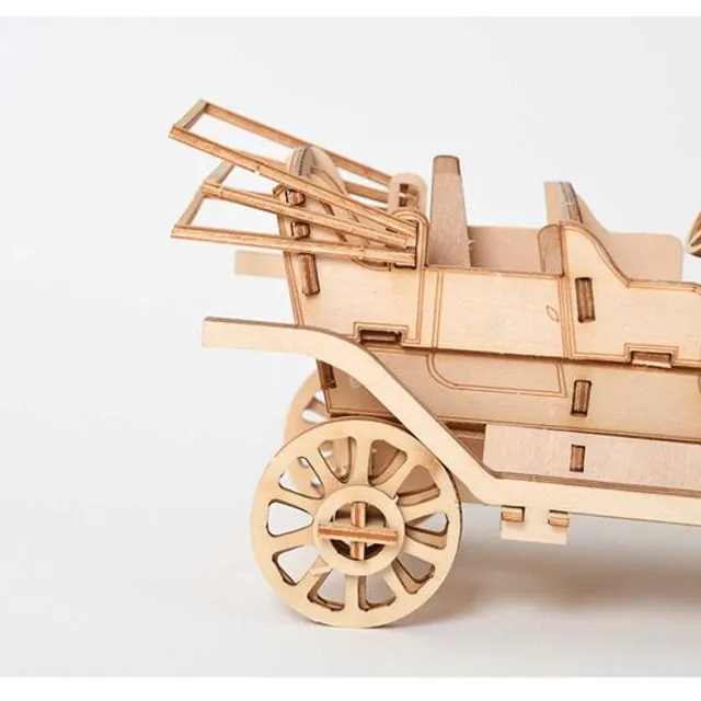 Drewniana układanka edukacyjna 3D - model samolotu, pociąg
