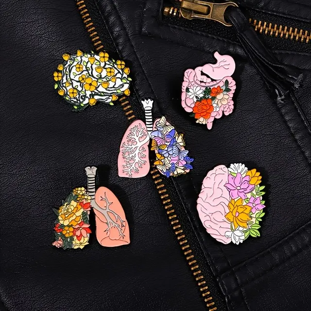 Flower organs anime enameled clips - brooch on the lapel, badges, cartoon plant jewelry - gift