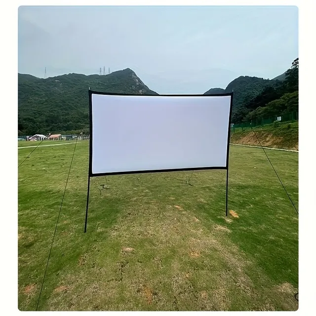60-120-inch Canvas Projector, Foldable Portable Projection Canvas 16:9 4K HD Rear Front Film Canvas For Outdoor Use (58CM Tube * 8 + Storage Bag * 1 + Canvas Projector * 1 + 5 M Rope * 6 + Earth Plug * 6)