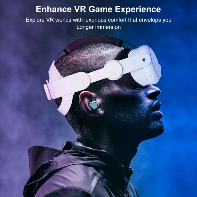 Curea pentru cap pentru Oculus Quest 3, bandă ajustabilă Halo 3 în 1, înlocuire pentru curea Elite, confort îmbunătățit și accesorii pentru imersiune în VR compatibile cu Oculus/Meta Quest 3