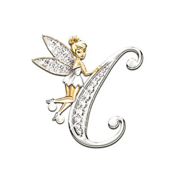 Luxury glitter brooch with letter - Fairy