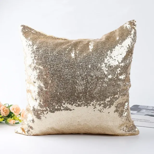 Luxury pillowcase in modern design with sewn sequins - several color variants