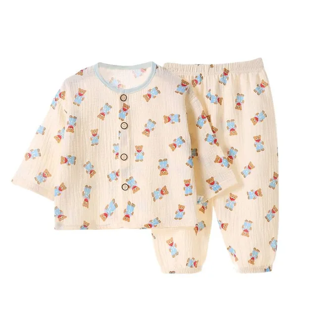 Children's classic cute pajamas with button top - more variants