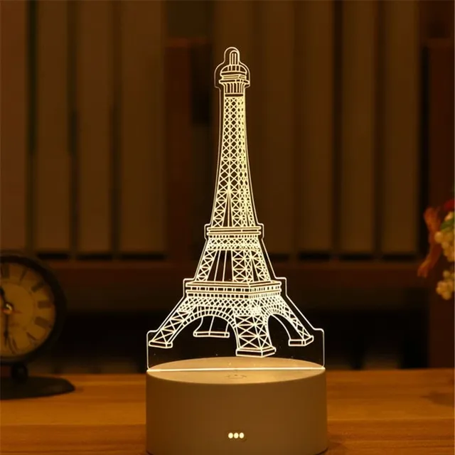 3D lampa s vánočními motivy - USB
