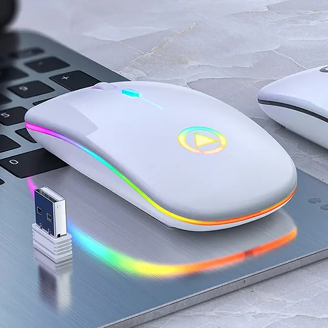LED backlit rechargeable wireless mouse