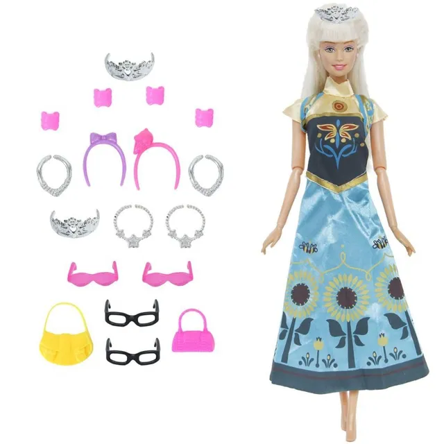 Dress and accessories for dolls 14 pcs