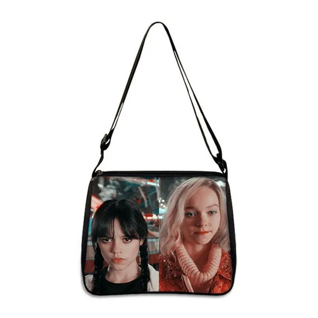 Geantă crossbody unisex cu motive din seria TV preferată Wednesday