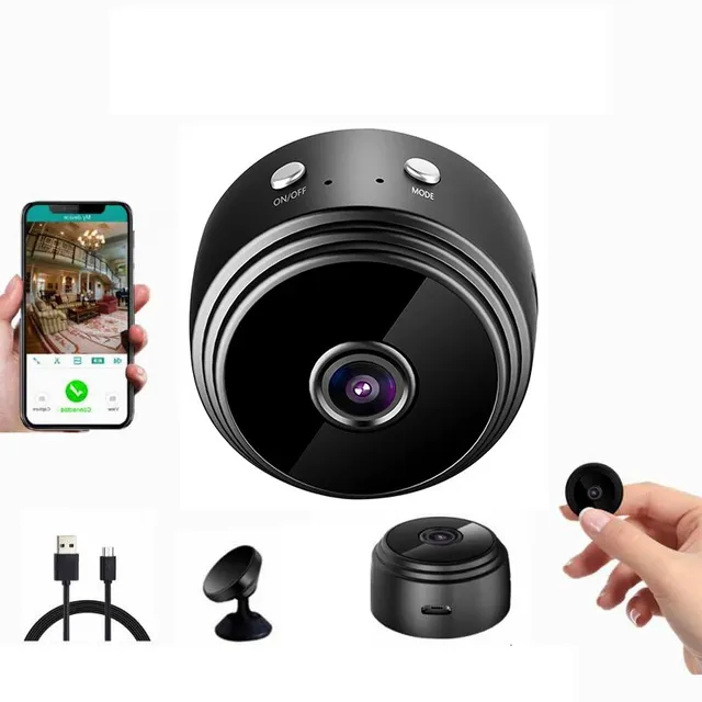 Mini WiFi camera HD 720/1080p with night vision and microphone for smart home