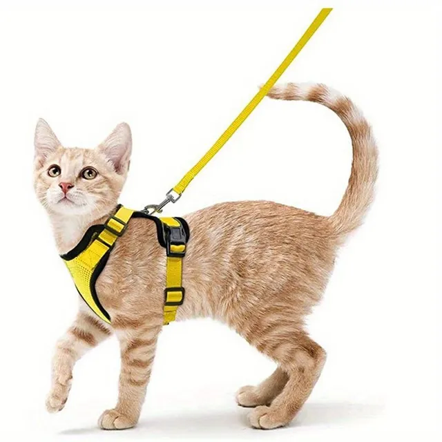 Ham pentru siguranță și lesă pentru pisici - Moale și ajustabil, Ideal pentru plimbări și explorare