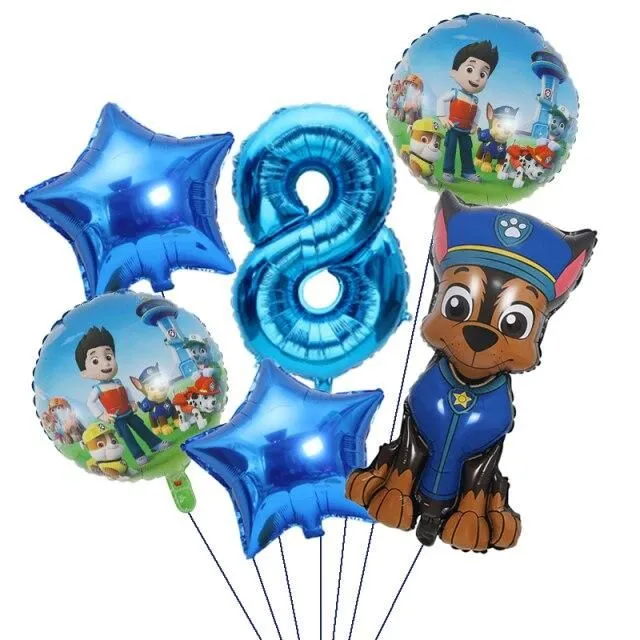Birthday balloons with number Tlapková Patrola