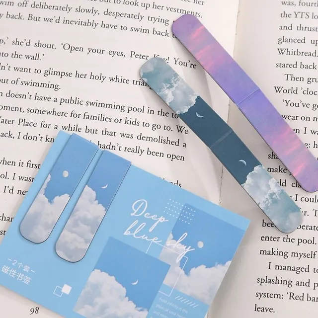 Original modern magnetic stylish bookmark with natural design 2 pcs