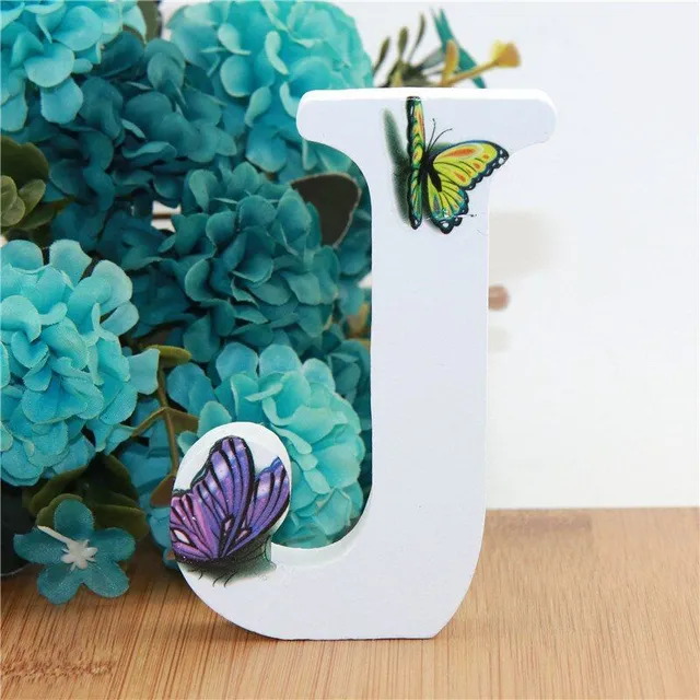 Decorative wooden letter with butterflies