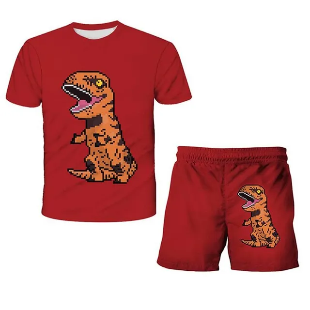 Kids summer sports set with Jurassic World print - T-shirt + shorts