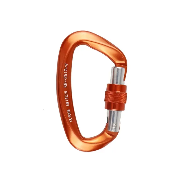 Professional climbing carabiner type D from aerospace aluminium (25 kN)