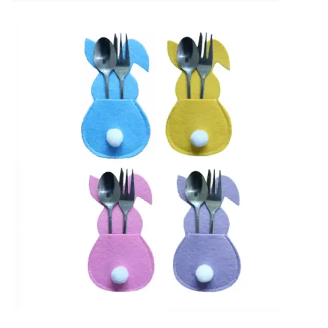 Set of cute cutlery cases - fillet material, 4 pieces in set, more color variants