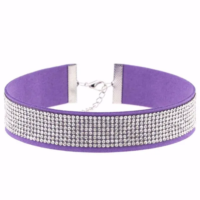 Choker with rhinestones - 15 colours