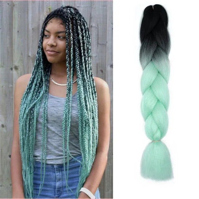 Ombre kanekalon hair on braids - more variants