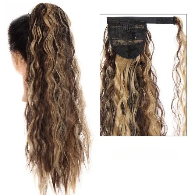 Women's long synthetic hair extensions for thickening hair