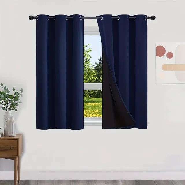 Blackout curtains with no pattern with thermal lining - Energy saving, privacy and style for living room, bedroom, kitchen and bathroom