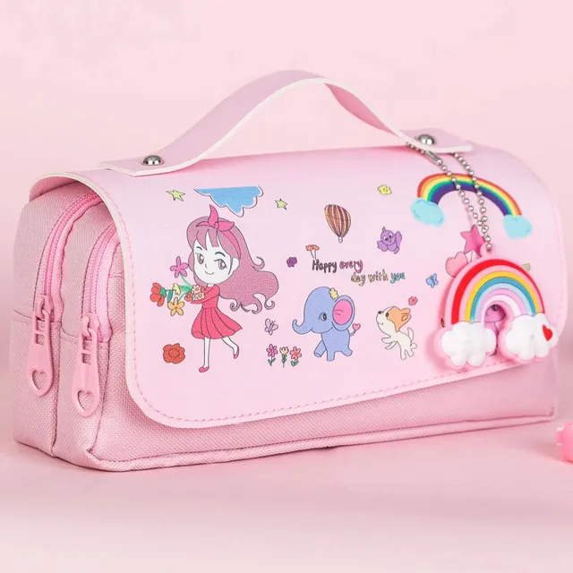 Cute kawaii penal with large capacity for girls, office supplies, students and school supplies