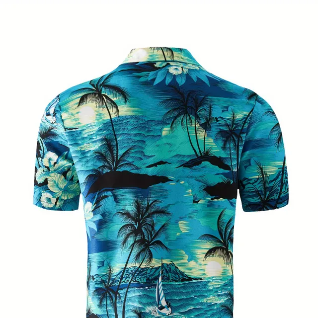 Men's Hawaiian shirt with tropical printing