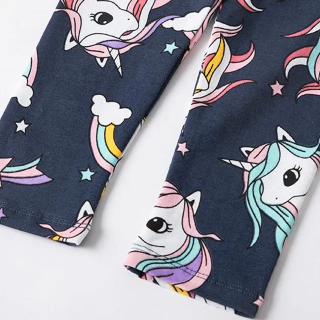 Girls cute unicorn leggings with unicorns