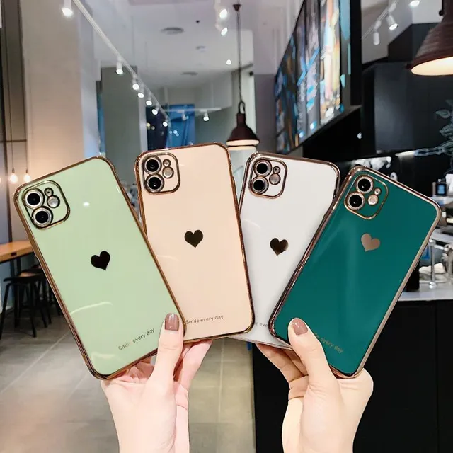 Luxury high quality shockproof protective cover for Iphone with heart