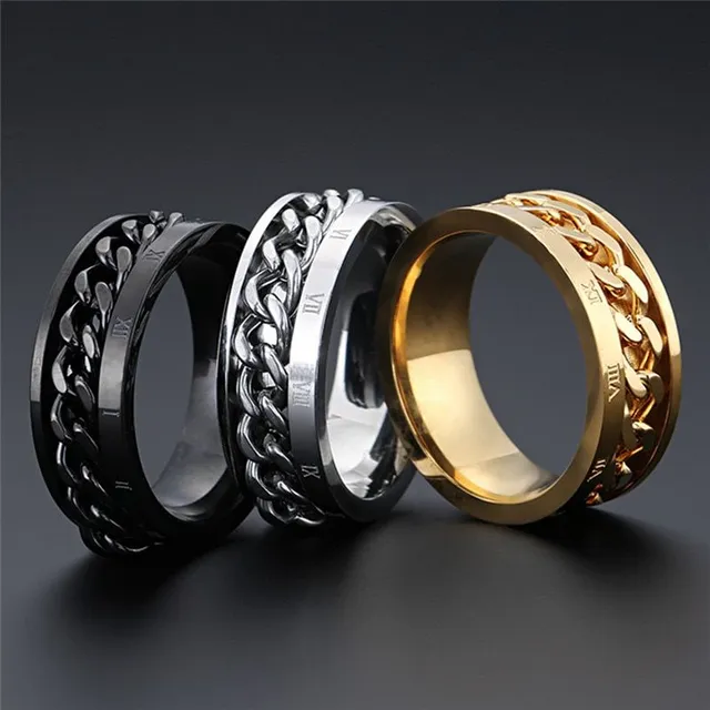 Men's elegant ring - fine pattern