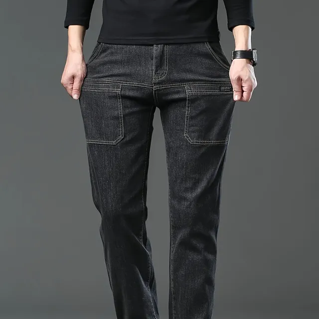 Fashion cargo jeans with elastane - universal for all seasons