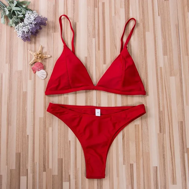 Simple two piece swimsuit for women