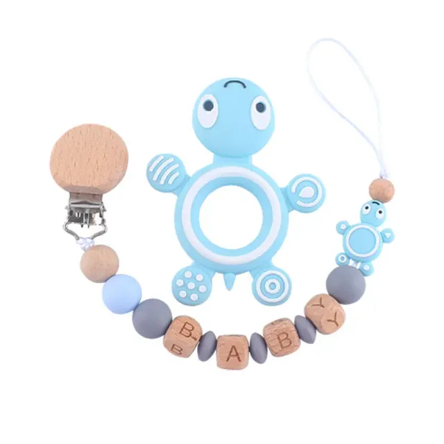 Baby cute silicone teether on clip