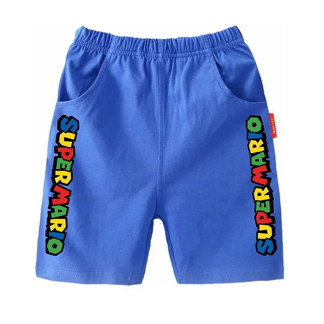 Trendy children's shorts printed with the popular animated film Super Mario