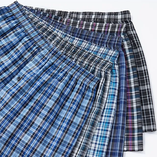 6/10 male woven boxers with elastic tape - Random Color