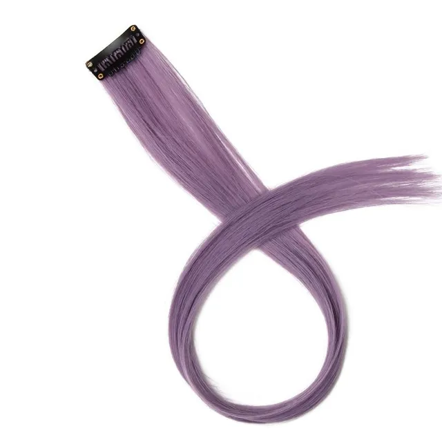 Strand of synthetic hair on clip - various colours