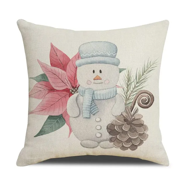 Christmas pillowcase with simple printing - linen pillowcase