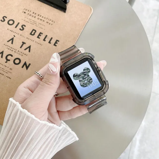 Brățară de protecție transparentă cu husă pentru ceasul Apple Watch