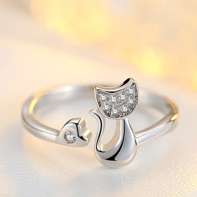 Ring with kitty - 2 colors