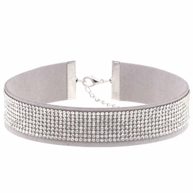 Choker with rhinestones - 15 colours