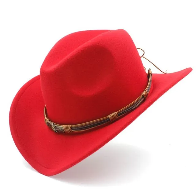 Módne kovbojský klobúk s opaskom
