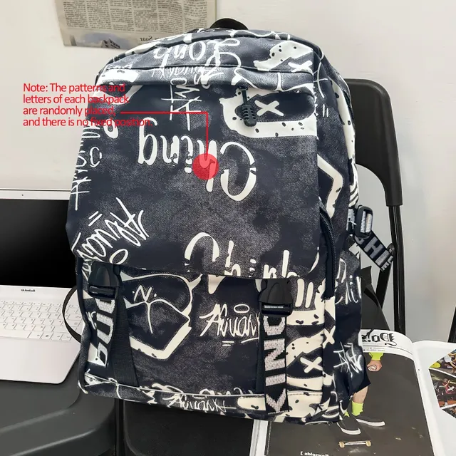 Graffiti-Rucksack mit großer Kapazität für Schüler der Mittel- und Grundschule, geeignet für Jungen und Mädchen