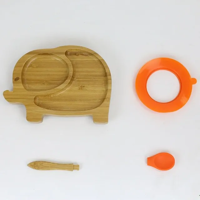 Assiette pour enfant avec cuillère éléphant