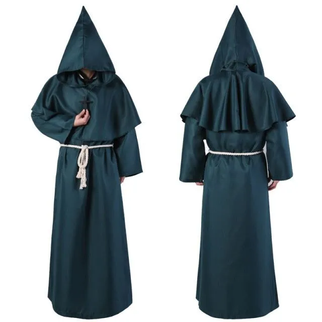 Stredoveký kostým mnícha - viac farieb zelena s