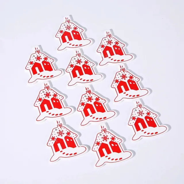 Wooden Christmas ornaments 10 pcs C585