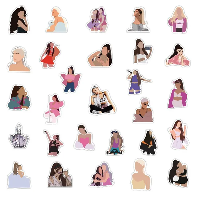 Set of beautiful stickers with Ariana Grande / 50pcs