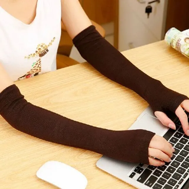 Women's long fingerless gloves - 2 colours