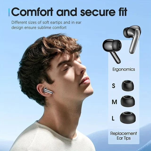 Wireless Headphones, Wireless 5.3 Headphones, 13MM horn, 30H Playtime, Built-in Microphone With Noise Elimination, Case With Fast Charging Type C, Waterproof Stereophone Headphones To Ears BT Pro IPhone And Headphones To Ears Android, Sporty Headphones