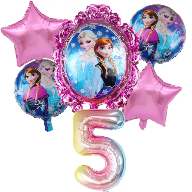 Detský ružový set nafukovacích čísel Elsa