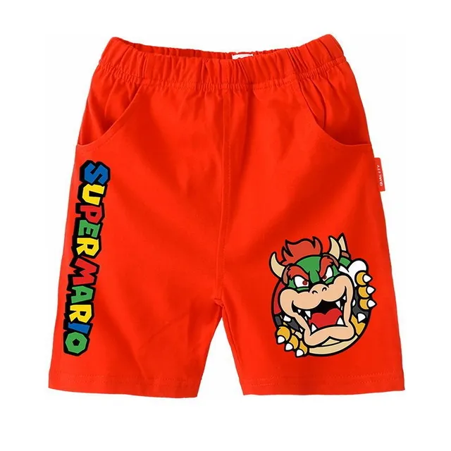 Trendy children's shorts printed with the popular animated film Super Mario