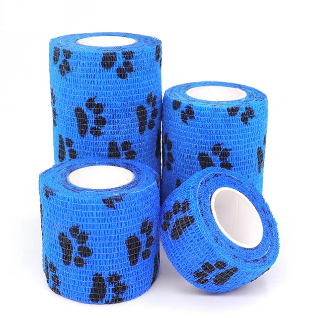 Self-adhesive printed elastic bandage 14dog-claw-dark-blue m